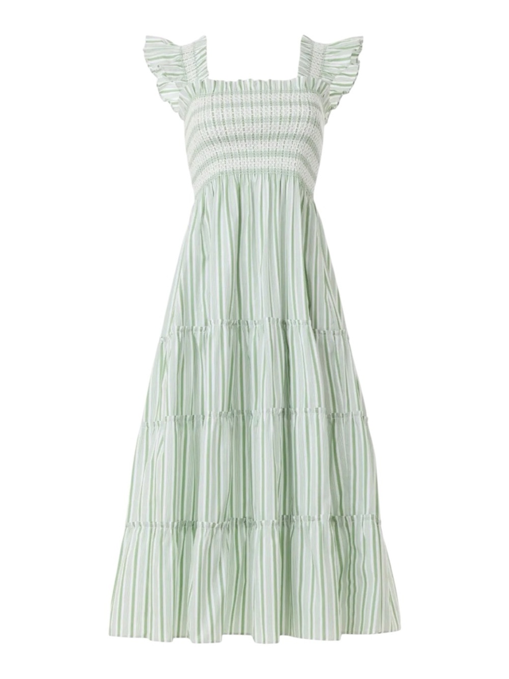 NEW Hill House Ellie Nap dress. Variegated Stripe - Apple Green. M. NWT